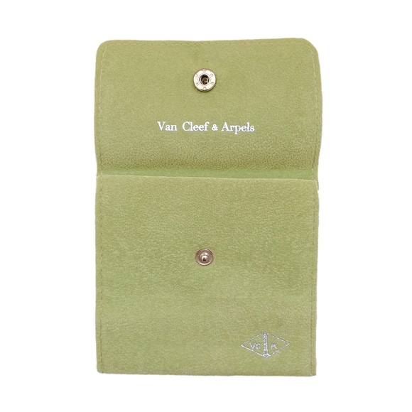 VCA SUEDE JEWELRY POUCH BAG CONTAINER w/ BUTTON - Picture 3 of 4